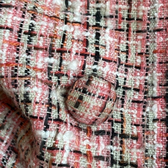 Emma James Pink, White and Black Iconic Parisian Style Plaid Tweed Blazer - Picture 13 of 14